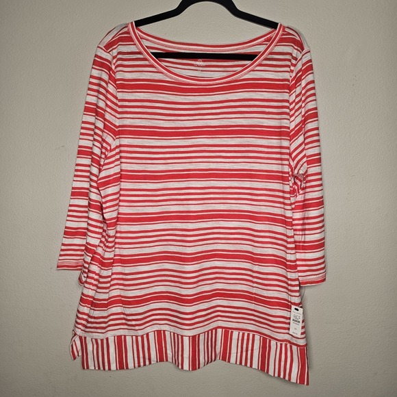 Talbots Tops - Talbots Womens Top Size 2X Red White Striped Coastal Beachy Nautical Lightweight